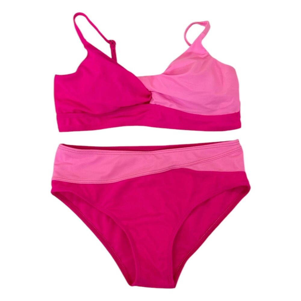 No Brand Girls Pink Two Piece Swimsuit Size 11/12 Youth Medium